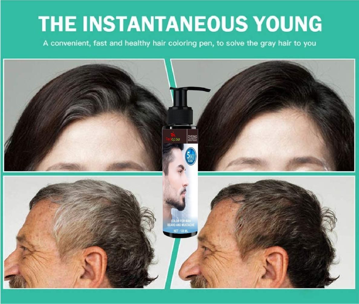 5-Minute Instant Hair Color Shampoo for Men - Natural Black 240ml (Pack of 2)