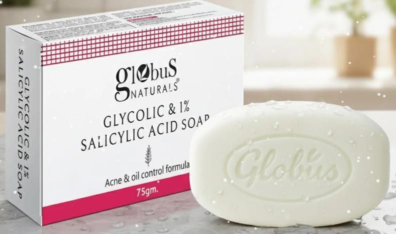 Globus Naturals 4-in-1 Combo: Rice Ceramide, Glycolic, Kojic & Saffron Soaps (Pack of 4)