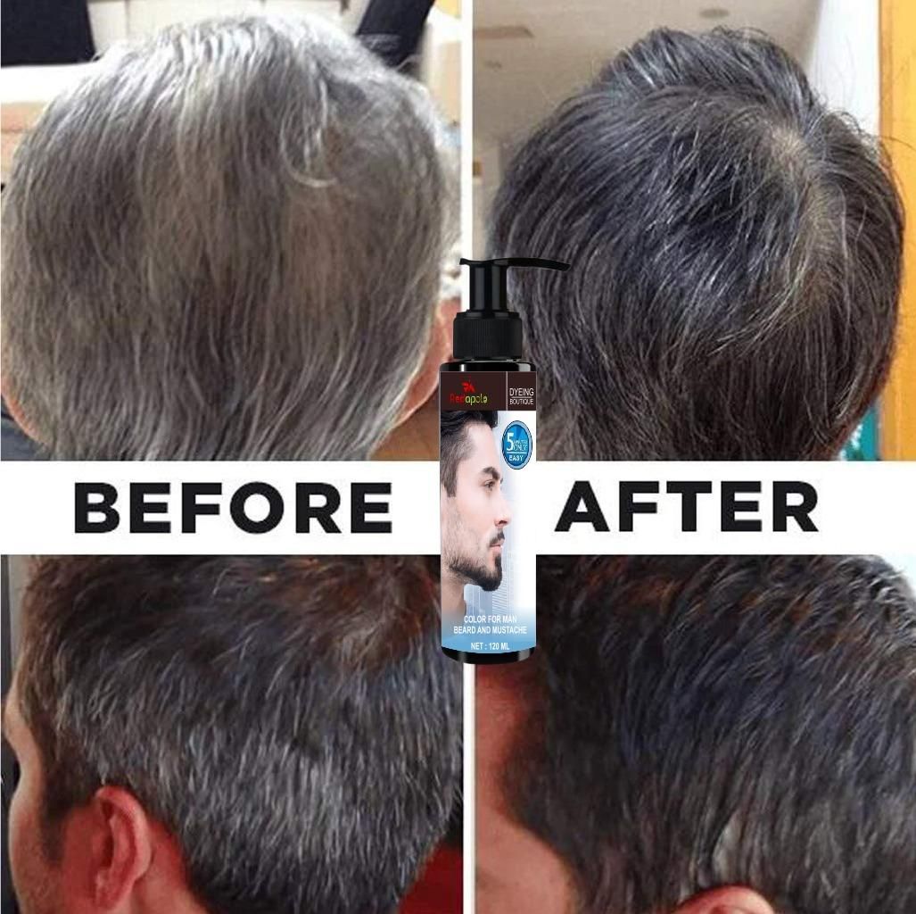 5-Minute Instant Hair Color Shampoo for Men - Natural Black 240ml (Pack of 2)