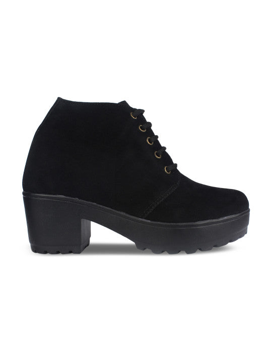 Black Heeled Ankle Boots – Comfort Lift, Street & Party Style