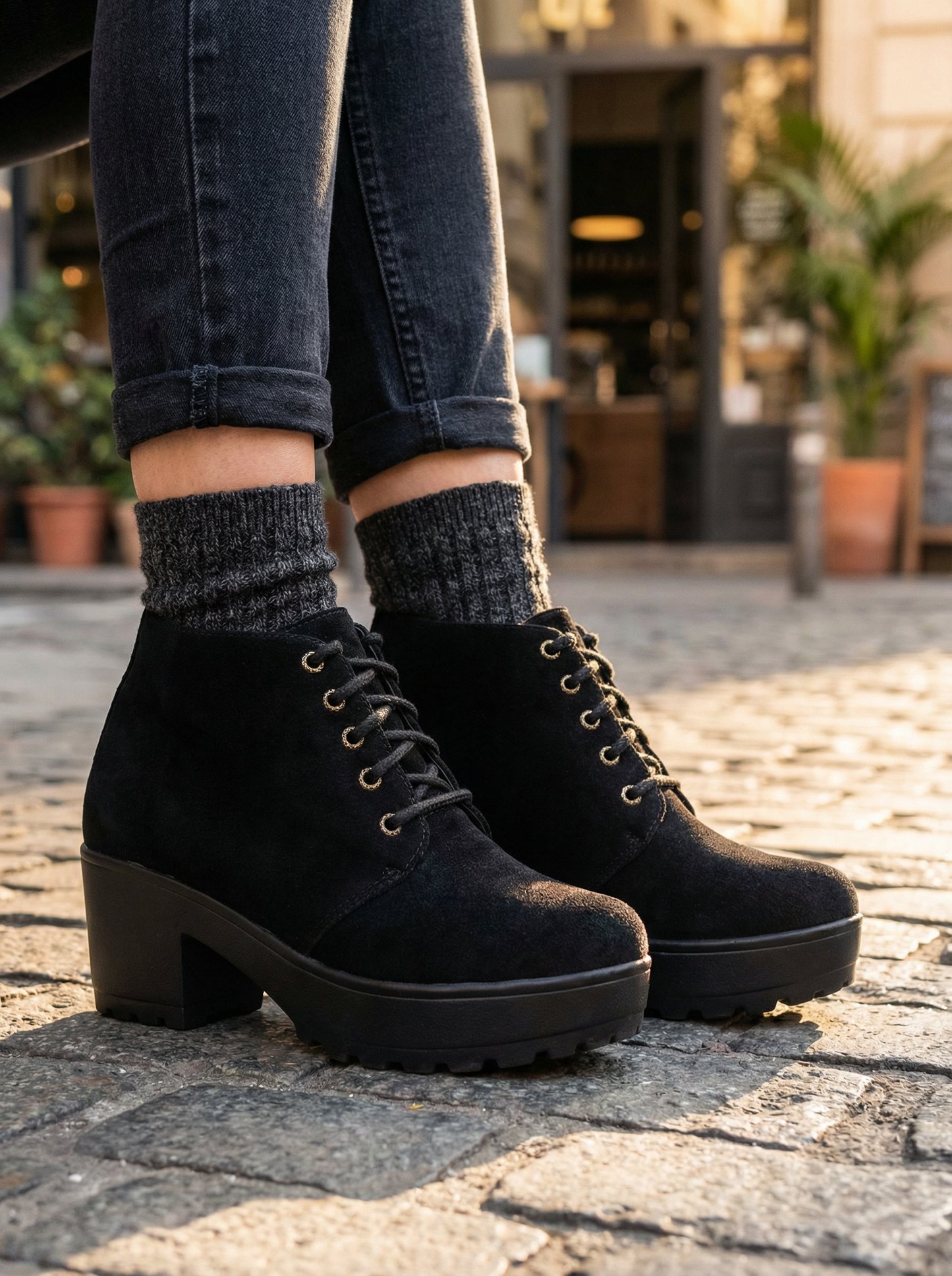Black Heeled Ankle Boots – Comfort Lift, Street & Party Style