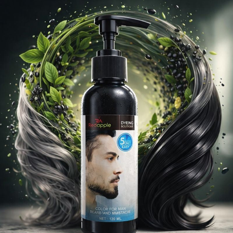 5-Minute Instant Hair Color Shampoo for Men - Natural Black 240ml (Pack of 2)